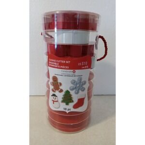 Christmas Cookie Cutter Set - 10 Pc  Gingerbread man, stocking, star, tree NEW